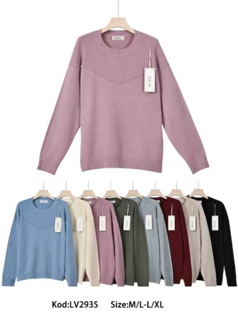 Swetry damskie Roz M/L-L/XL. Mix kolor. Paczka 8 szt